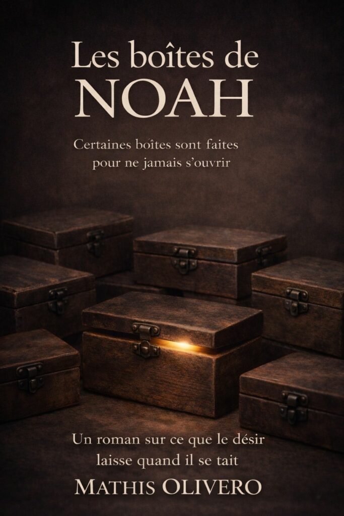 image de la couverture du roman les boîtes de Noah. Par Mathis Olivero